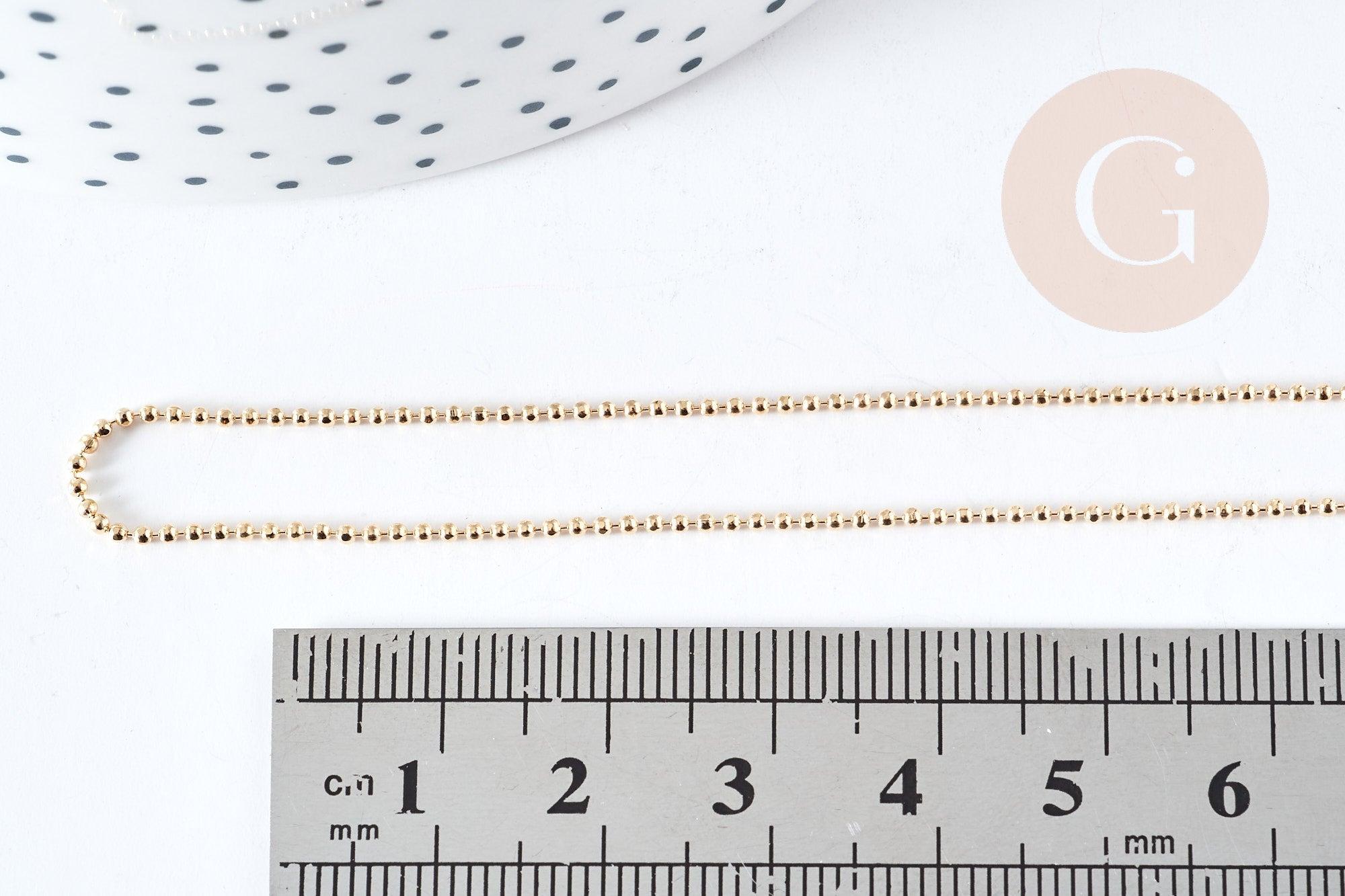 Chaine boule facettée laiton dorée 1.5mm,chaine création bijoux, grossiste chaine, 5 metres G8713