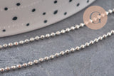 Cadena bola facetada latón platino facetado 1.5mm, x5 metros VÁLIDO