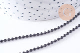 Chaine boule noire intense 2mm, x1 mètre (G10632)