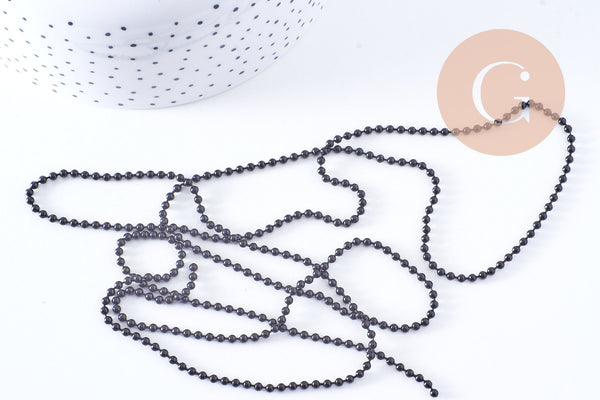 Chaine boule noire intense 2mm, x1 mètre (G10632)