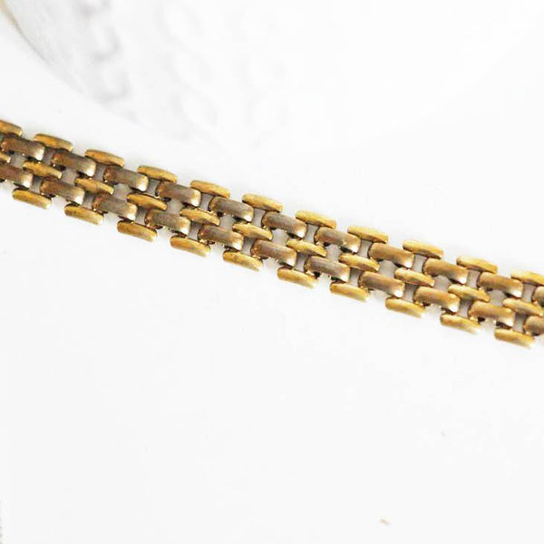 Chaine bracelet montre laiton brut, chaine bijou, création bijoux,chaine fantaisie,sans nickel, chaine large,10mm, 50 centimetres,-G1192