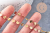Chaine coeur acier inoxydable doré 14k cœur 6.5mm, x1 mètre (G6804)