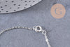 Chaine collier complète laiton argentée forçat 70cm, x1 (G0851)