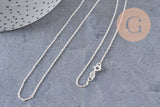 Chaine collier forçat très fine argent massif 0.8mm-45cm, x1 (G0702)