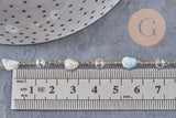 Collier Chaine collier pierre laiton doré 39.5cm, x1 (G10921)