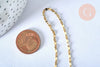 Chaine complète acier dorée 14k fantaisie,collier doré,sans nickel,acier doré,chaine complète,2mm,50cm, x1 G2995