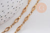 Chaine complète acier dorée 14k losange,chaine collier,sans nickel,4mm,45cm, x1 (G6776)