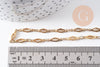 Chaine complète acier dorée 14k losange,chaine collier,sans nickel,4mm,45cm, x1 (G6776)