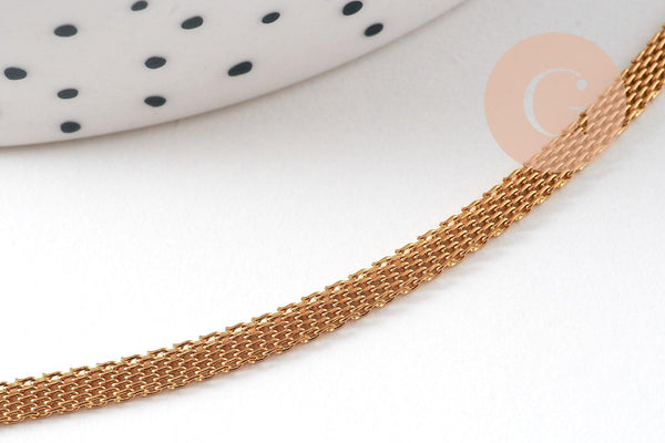 Chaine complète acier dorée 14k maille,collier doré,sans nickel,acier inoxydable,chaine complète,3mm,45cm, x1 G0580