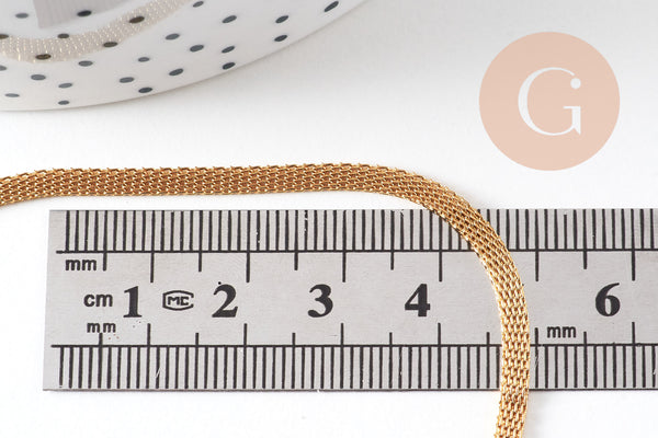 Chaine complète acier dorée 14k maille,collier doré,sans nickel,acier inoxydable,chaine complète,3mm,45cm, x1 G0580