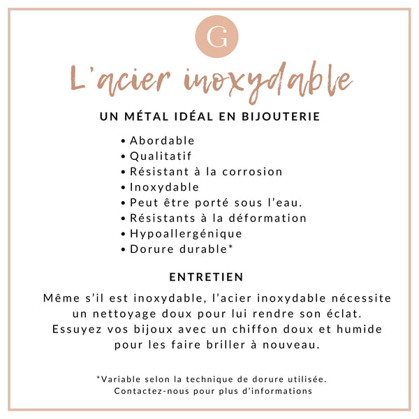 Chaine complète acier inoxydable 304 doré satellite 46.5cm, chaine collier acier inoxydable, x1 G6977