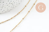 Collier Chaine complète avec fermoir acier inoxydable dorée satellite 1.5mm-45cm, x1 G9674