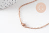 Chaine complète avec fermoir acier inoxydable or rose IP 14k forçat 1.9mm/45cm, x1 (G10612)
