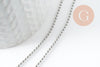 Chaine complète avec fermoir boule fer platine 1.5mm/60cm, x1 (G9596)