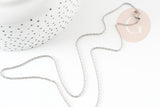 Collier Chaine complète avec fermoir forçat acier inoxydable platine 1.5mm-45cm, x1 (G9301)