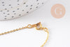 Chaine complète collier laiton doré forçat 14K 1.5mm-40cm, x1 (G10115)