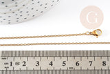 Collier Chaine complète forçat acier inoxydable doré IP 45cm avec fermoir, x1 (G9206)