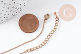 Collier Chaine complète forçat avec fermoir cuivre brut 2mm/80cm, x1 (G8315)