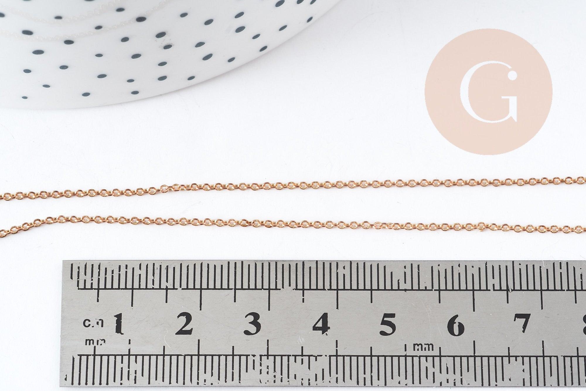 Collier Chaine complète forçat avec fermoir cuivre brut 2mm/80cm, x1 (G8315)