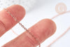 Chaine complète laiton or rose forçat 45cm, collier dorée or rose, x1 (G8340)