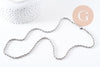 Chaine complète torsadée acier 304 inoxydable platine 3.8mm/60cm, x1 (G1113)
