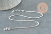 Chaine de cheville maille fantaisie très fine argent 925 massif 24cm, x1 (G9430)