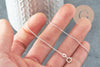 Chaine de cheville maille serpentine très fine argent 925 massif 22.9cm, x1 (G9429)