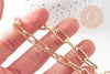 Chaine doré maille rectangle texturée aluminium doré 16x8x2mm,x1 mètre (G2784)