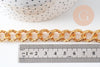 Chaine doré maille texturée aluminium doré 17mm, x1 mètre (G10594)