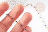 Chaine dorée acier inoxydable 304 doré résine bleue paillette 2mm,x1 mètre (G4168)