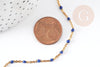 Chaine dorée acier inoxydable 304 doré résine bleue paillette 2mm,x1 mètre (G4168)