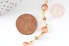 Chaine dorée pastille cristal zircon, chaine collier,création bijoux , chaine lunettes,chaine fantaisie 6x4mm, x1 mètre (G4204)