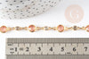 Chaine dorée pastille cristal zircon, chaine collier,création bijoux , chaine lunettes,chaine fantaisie 6x4mm, x1 mètre (G4204)