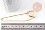Chaine extension acier doré fermoir bouée 170mm, x1 (G1182)