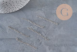 Platinum stainless steel extension chain 47-53mm, x5 (G11186)