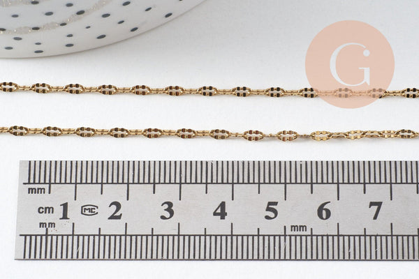 Chaine fantaisie acier 304 inoxydable doré IP fantaisie texturée 4.5mm, x1 mètre (G0490)