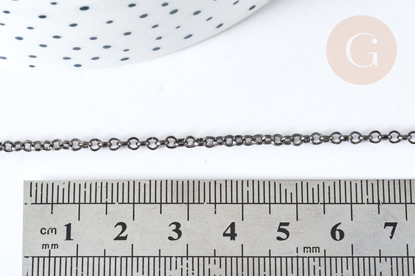 Chaine fer rollo noir métalgun 2.5mm, x5 mètres (G8139)