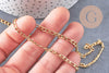 Chaine figaro acier 304 inoxydable doré IP 14 carats 5.5mm, x1 metre (G2105)