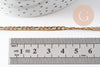 Chaine figaro acier 304 inoxydable doré IP 18k 4x3mm, x1 mètre (G1692)