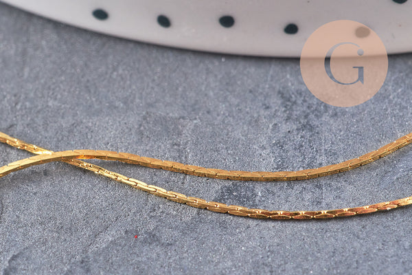 Chaine fine Dorée serpent laiton doré 0.9 mm, x 5mètres (G0733)