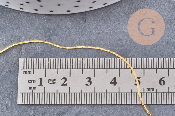 Chaine fine Dorée serpent laiton doré 0.9 mm, x 5mètres (G0733)