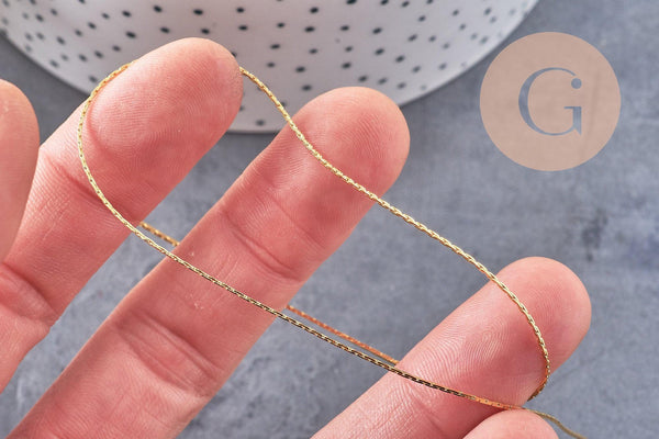 Chaine fine Dorée serpent laiton doré 0.9 mm, x 5mètres (G0733)