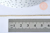 Chaine fine boule avec fermoir laiton doré facettes 45cm-1.2mm, x1 (G0035)