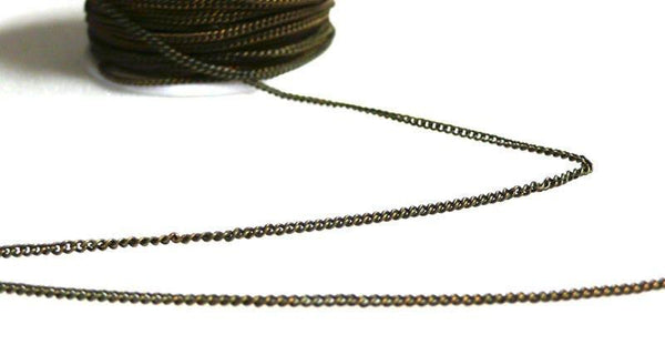 Chaine fine bronze maille plate, x 2mètres (G2200)