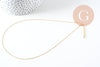 Chaine fine complète avec fermoir cuivre doré rollo 16K 1.7 mm- 43cm, x1 (G2425)