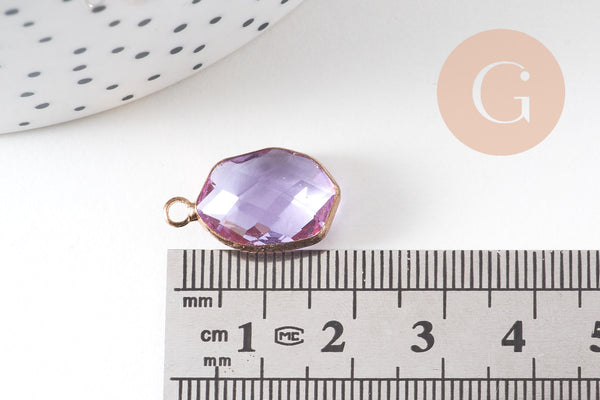 Chaine fine dorée pendentif cristal,idée cadeau,chaine collier,chaine complète, acier chirurgical,1.5 mm,40cm, x1 G0701