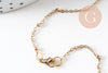 Chaine fine dorée satellite 16K,chaine plaquée or 1 micron, chaine collier chaine complète,chaine dorée,1.5 mm, 40cm, x1 G0633