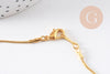 Chaine fine laiton doré serpent,chaine qualité, création bijoux, chaine complète,chaine dorée,1.5 mm, 43cm, x1 (G10114)