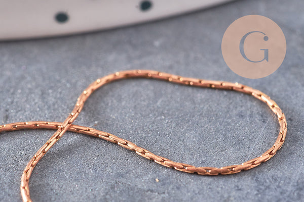 Chaine fine serpent laiton brut, chaine boule,sans nickel,grossiste,0.7mm, x5 / x10 / x15 mètres (G2404)