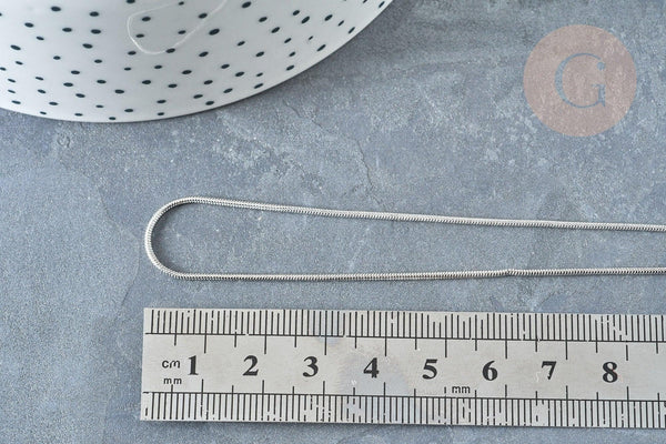 Chaine fine serpent laiton platine 1mm x1 mètre (G1420)